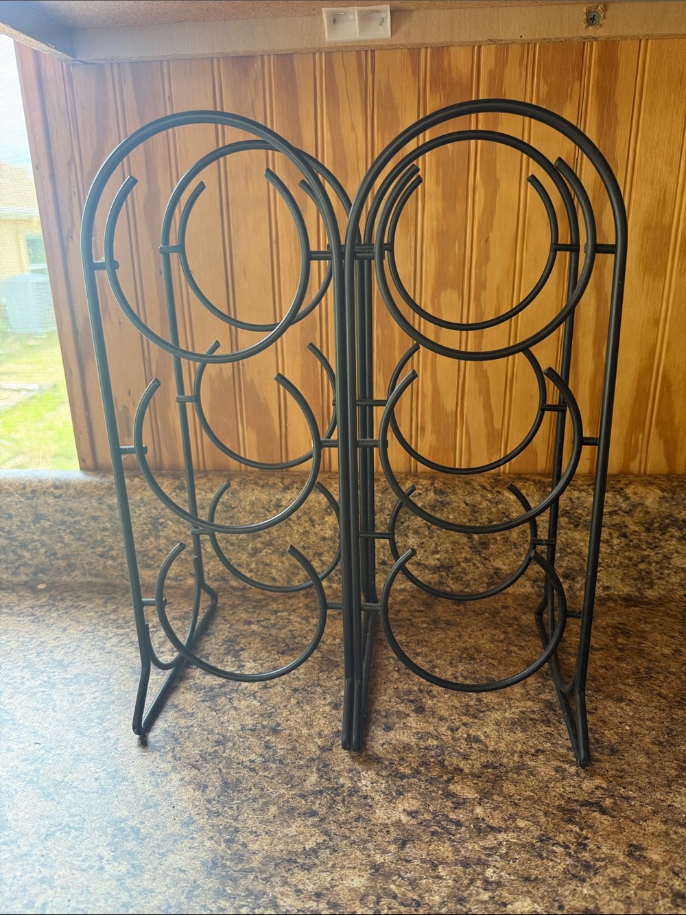 Pier 1 Black Metal Freestanding Wine Rack